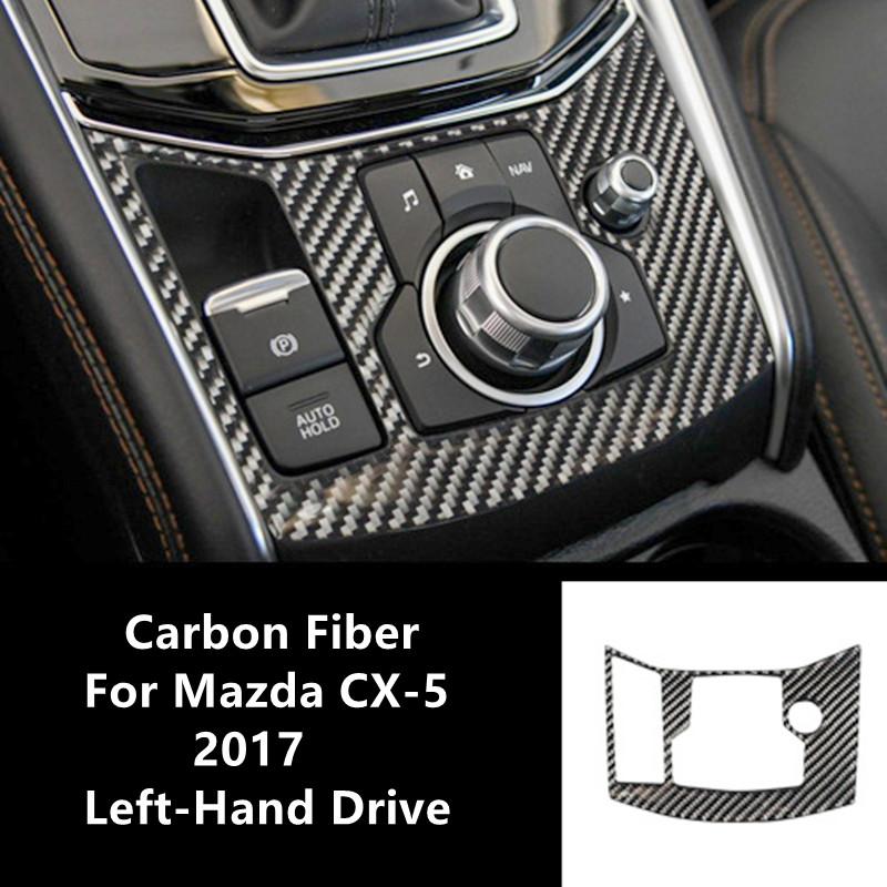 Car Gear Shift Panel Handbrake Panel Decorative Cover Trim Strips Carbon Fiber Stickers For Mazda CX-5 Car Interior
