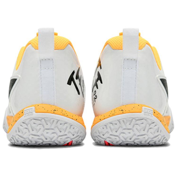 Li Ning Saga 2 Lite Rubber Cushioning, Wear Resistant Low Top Badminton Shoes Unisex White Yellow AYTT003-3