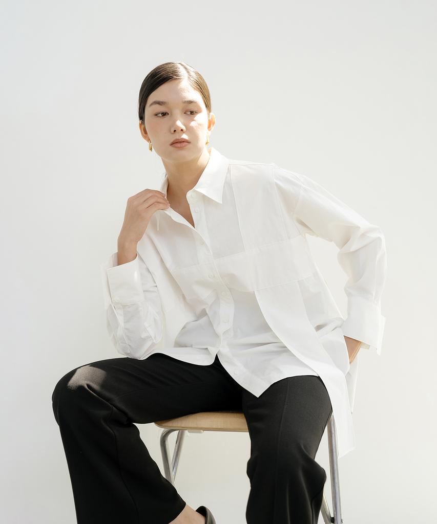 YOUNESS Cross Detail Oversized Shirt
