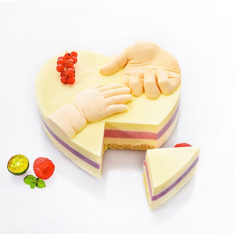 Heart And Footprint Shape Silicone Cake Cast Molds For DIY Baking Perfect For Family Parties Kids Birthday Celebration