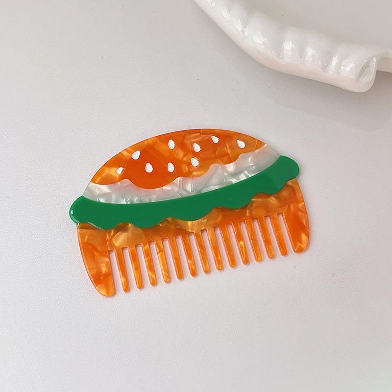 Ацетатная Широкозубая Ацетатная Расческа Дизайн с Фруктами Мультяшные Фрукты Расческа для Ухода за Волосами Антистатическая Функция Массажа Салонная Расческа