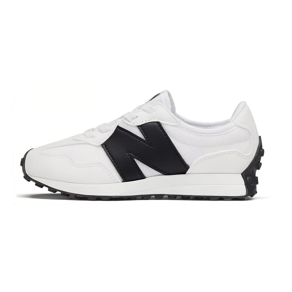 New Balance 327 Bungee Lace Little Kid White Black Kids Sneakers PH327CWB