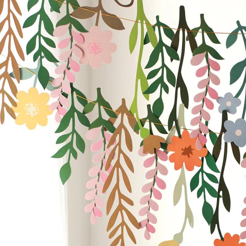 Leaves Flower Banners Summer Sunflower Bedroom Kindergarten Wall Background Hanging for Wedding Birthday Baby Shower Party Decor