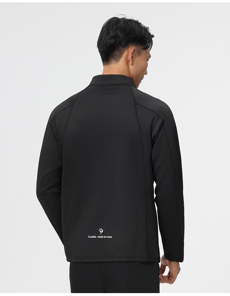 Ditone Men's Quick-Dry Breathable Long Sleeve Sports T-Shirt with Half-Zip Collar for Running and Basketball