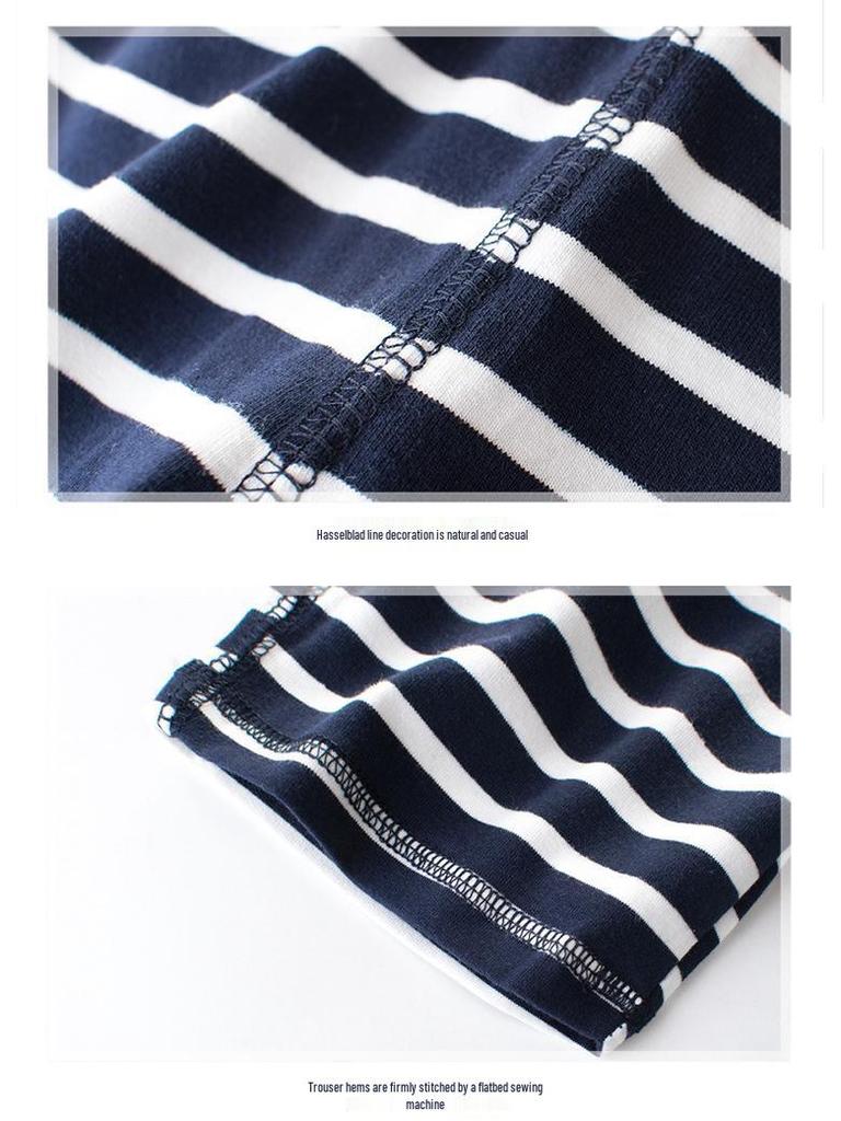 27Kids Korean Style Boys' Mid-Length Striped Summer Pants - New Arrival Baby Five-Point Pants