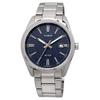 CASIO Analog Metal Navy Textured Finish Watch, Quartz, Band, Silver, Dial, MTP-1302DA-2A1V [ d]