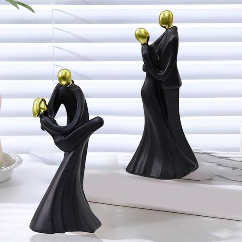 Home Decors Modern Abstract Art Kissings Lover Statue Table Decorations for Dining Room Living Room Office Centerpieces