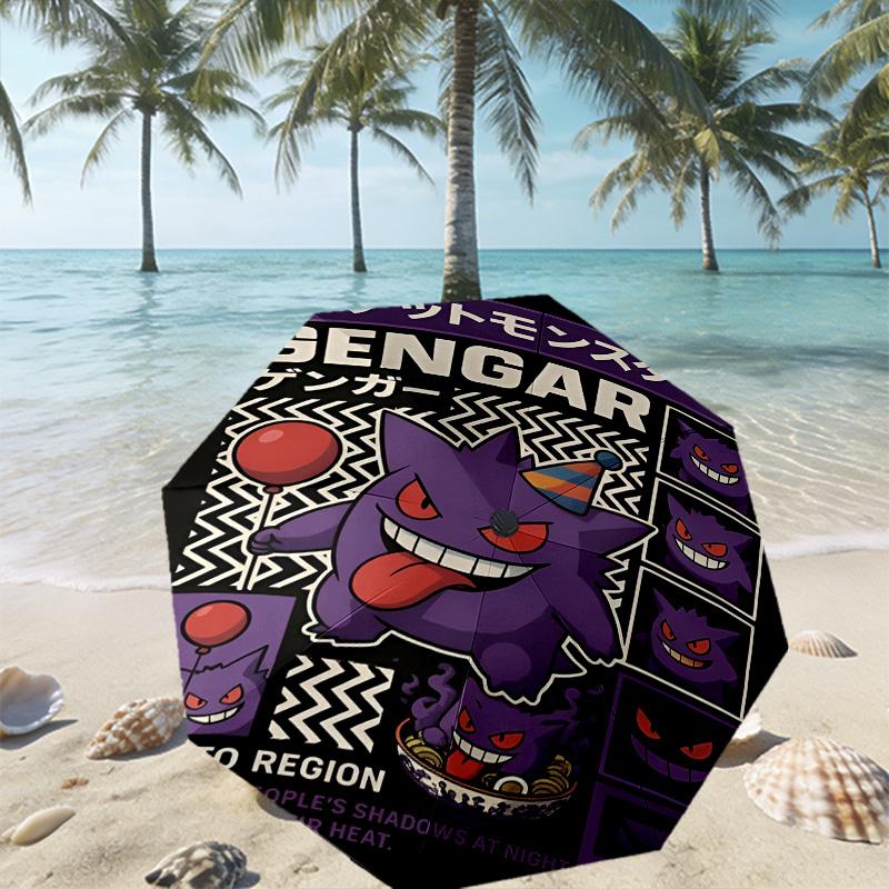 Gengar Print Umbrella Automatic Opening/ Closing - Portable Foldable Design - Daily Use for Travel/Outdoor - Gift for Birthday