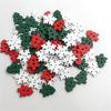 50Pcs Wooden Xmas Tree Snowflake Buttons 2 Holes DIY Sewing Buckle Ornament