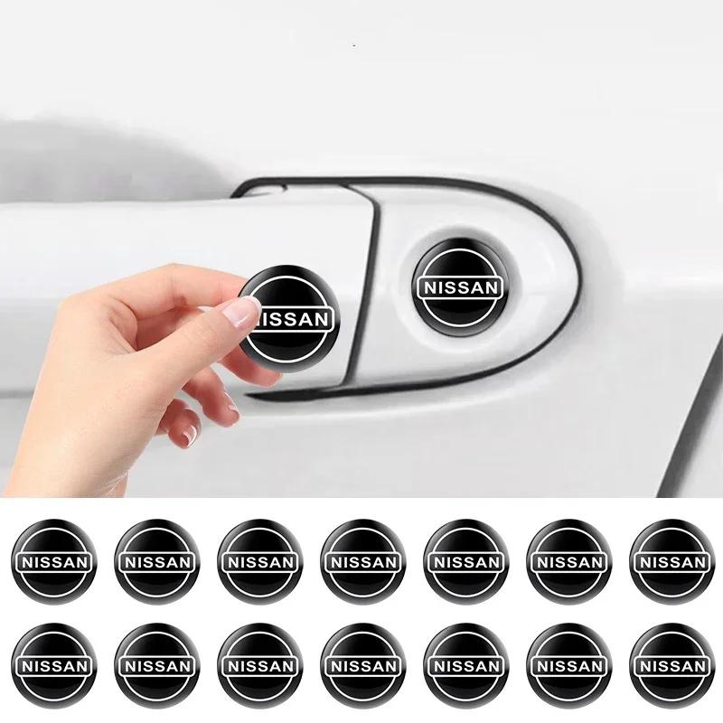 2025 For Nissan 2/5/10Pcs Car Door Keyhole Sticker Auto Lock Decoration Protection Decal For Nissan Nismo Micra Qashqai Altima M