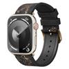 Leather+Silicone for Apple Watch Band 45mm 44mm 40mm 49mm 41mm 38mm Glossy Floral Bracelet Iwatch Series 9 8 7 Se Ultra 2 Strap