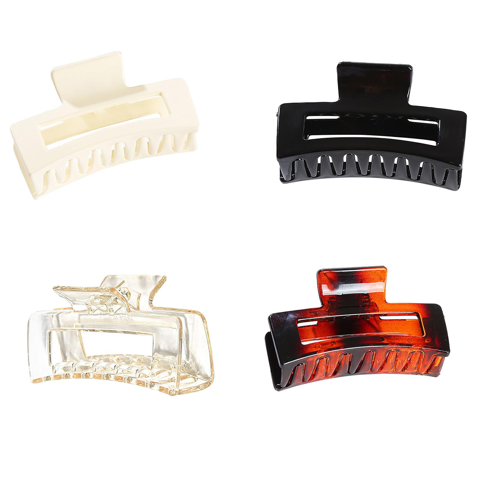 Retro Versatile Grip Geometric Square Hollow Out Hairpin Shampoo Tray Hairpin