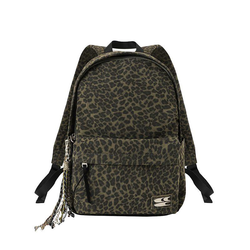

Cryingcenter Blue, Leopard Print Backpack Brown Leather Leopard Print Schoolbag Crying Center Green-Upgraded Faux Twill Leather