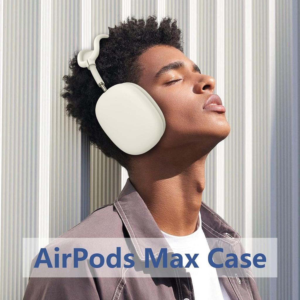 Solid Color Silicone Protective Case for AirPods Max - Over-Ear Soft Shell Cover