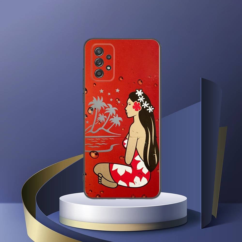 H-Hinano Tahiti Girl Beach Phone Case For Samsung Galaxy S25,S24,S21,S22,S23,S30,Ultra,S20,Plus,Fe,Lite,Note,10,9,5G Black Cover