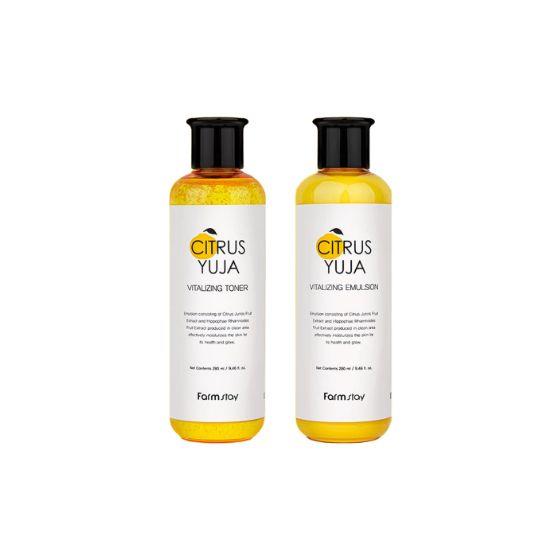 Farmstay Yuja Brightening Toner & Emulsion Set Radiance & Hydrating Care 280ml + 280ml