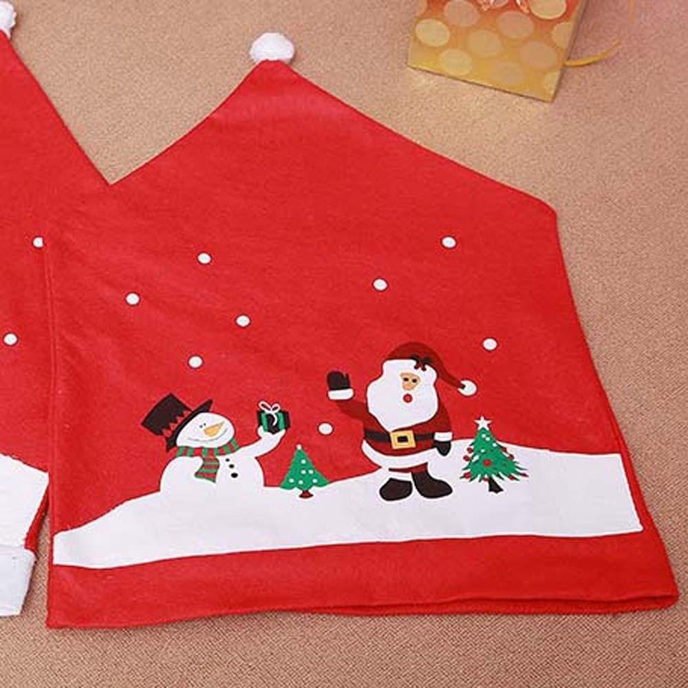 4pcs Seat Protector Christmas Chair Cover Cartoon Red Wear for Chairs Santa Claus Seat Cover Gift