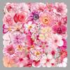 50-Sheet Waterproof Transparent Pink Blooming Flowers Stickers for DIY Journals and Cards
