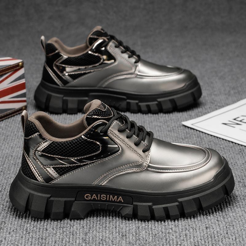 

Новые модные осенне-зимние мужские низкие ботинки Martin для студентов и мальчиков, трендовая рабочая обувь с мягкой подошвой, кроссовки Martin для охраны труда 44 чёрный/коричневый