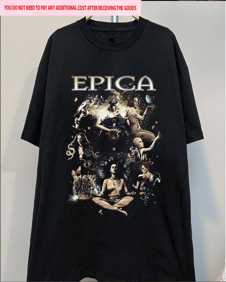 

Винтаж Футболка унисекс с дизайном Epica Band Design Your Universe Черная S-5XL SN244 L