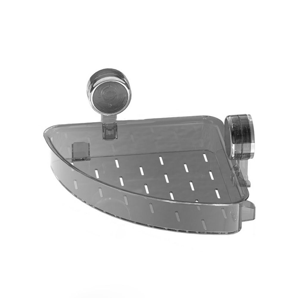 Plastic Suction Shower Basket Wall Mounted Detachable Corner Storage Rack Waterproof Powerful Triangle Storage Shelf for Home