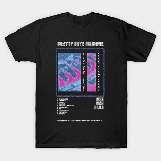 

Men Black Print T-shirt Nine Inch Nails - Pretty Hate Machine || Album Tracklist || No-Cut Transfer Paper Print Cotton Tshirt 2XL чорний