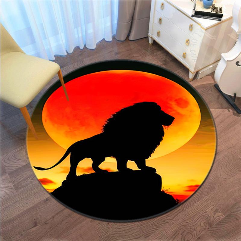 Wolf Heart Floral Fantasy Round Rug Home Soft Decorative Anti Slip Yoga Table And Chair Mat Carpet Outdoor Floor Mat Carpet S8