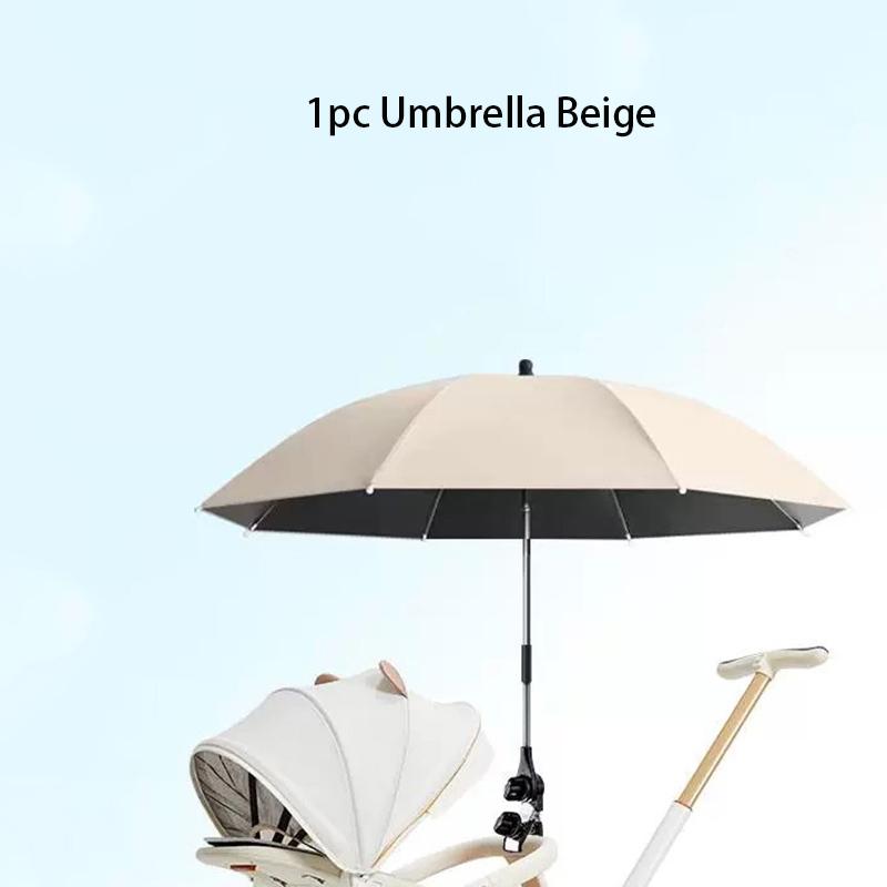 

Зонт для коляски с зажимом, регулируемый на 360 градусов, защита от УФ-лучей, универсальный солнцезащитный зонт для детской коляски, 1 шт. бежевый