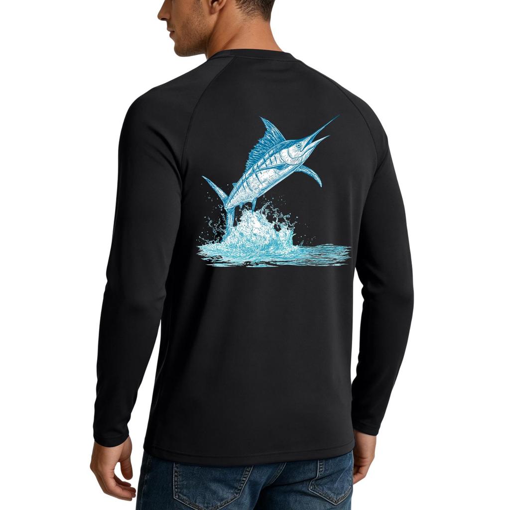 Men's Long Sleeve UPF50+ Sun Protection Shirt Stretch Lightweight Outdoor Sports Fishing Running Top