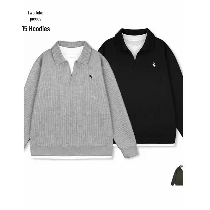 Heren Trendy Effen Kleur Capuchon met Kraag - Herfst/Winter Casual Losse Mode Top