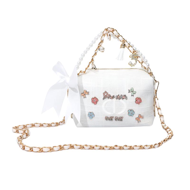 

DIOR Bag [Customized Cosmetic Bag] Fantasy Incredible Flower Trade Wind French Elegant and Gentle White Textured Fabric Shoulder Dustproof Storage белый