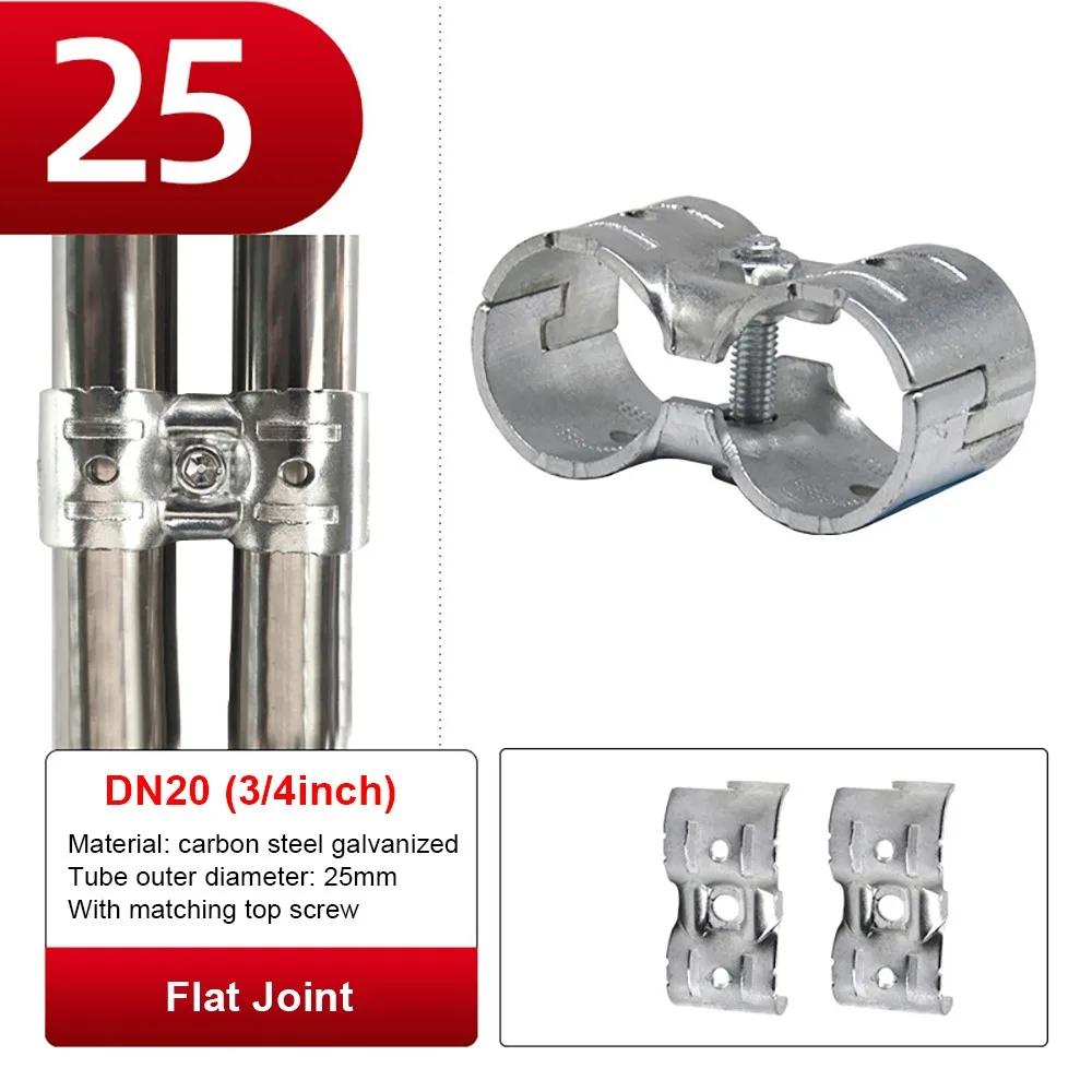 1Pcs Durable Carbon Steel Galvanized Pipe Joint Round 20/25/32mm Tube Connector Fixed Clamp Furniture Hardware