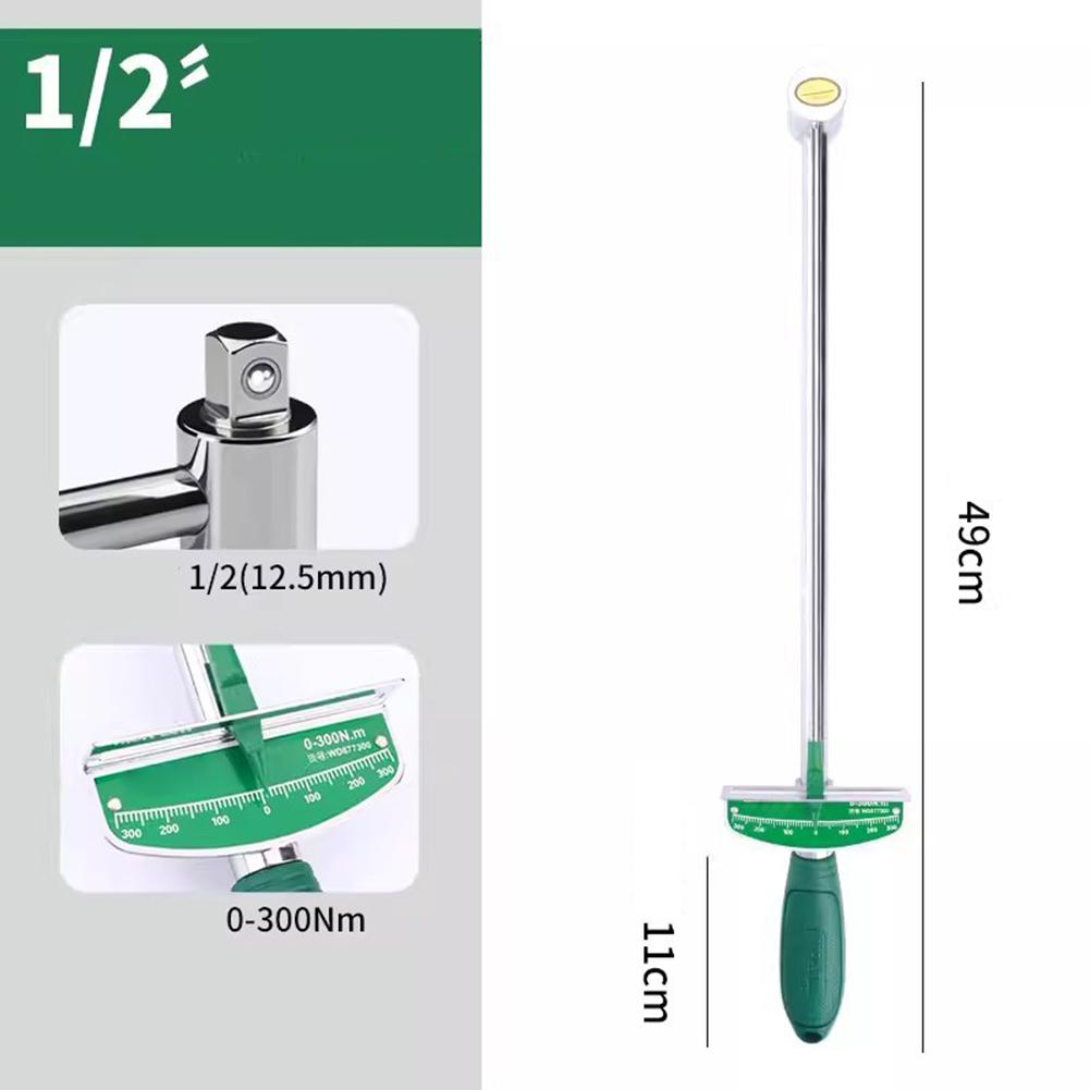 Adjustable Torque Wrench Beam Torque Wrench Textured Black Handle Versatile For Multiple Vehicles Accurate Torque Readings