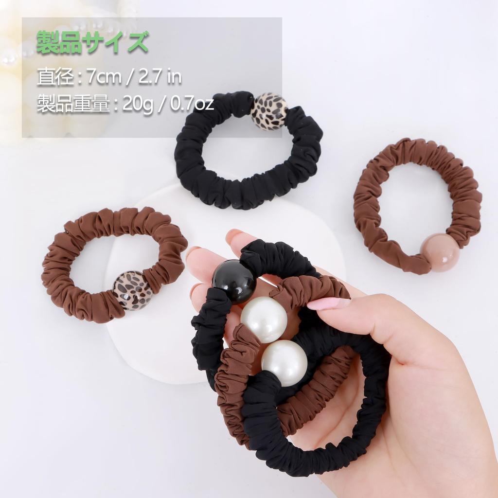 hair for Elegant and suitable for women with thick Perfect for everyday or as a Pearl-trimmed tie, scrunchie-style, women. simple, hair. wear,