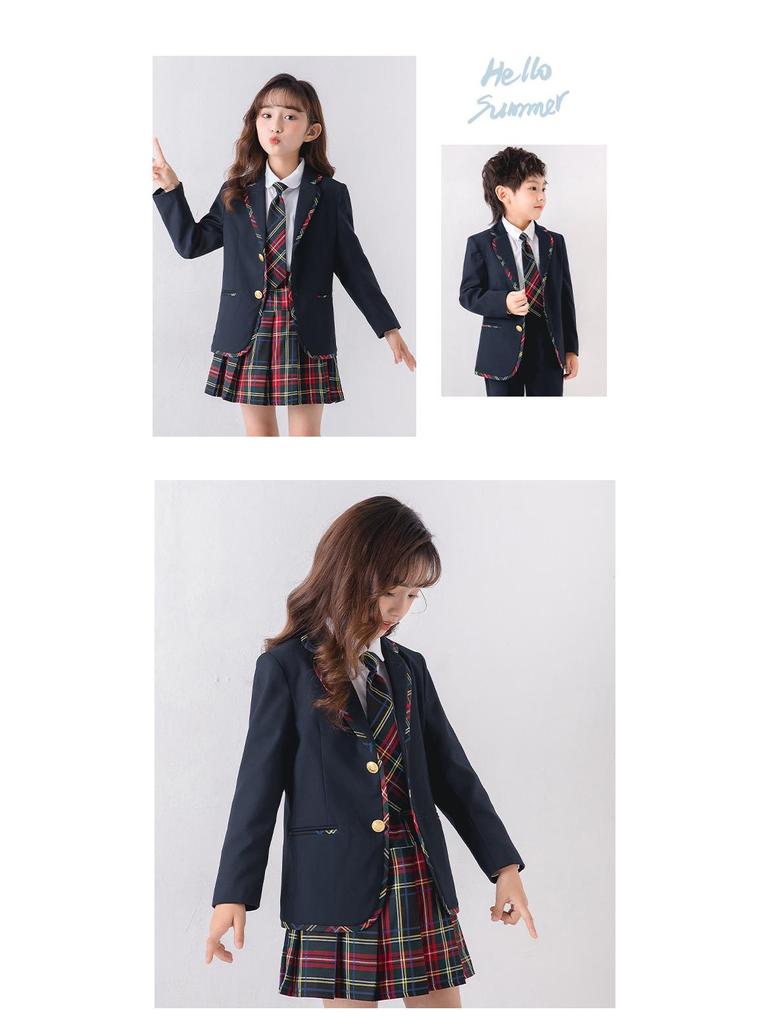 Children's British-Style School Uniform: Spring/Autumn Kindergarten & Primary Performance Formal Wear Set
