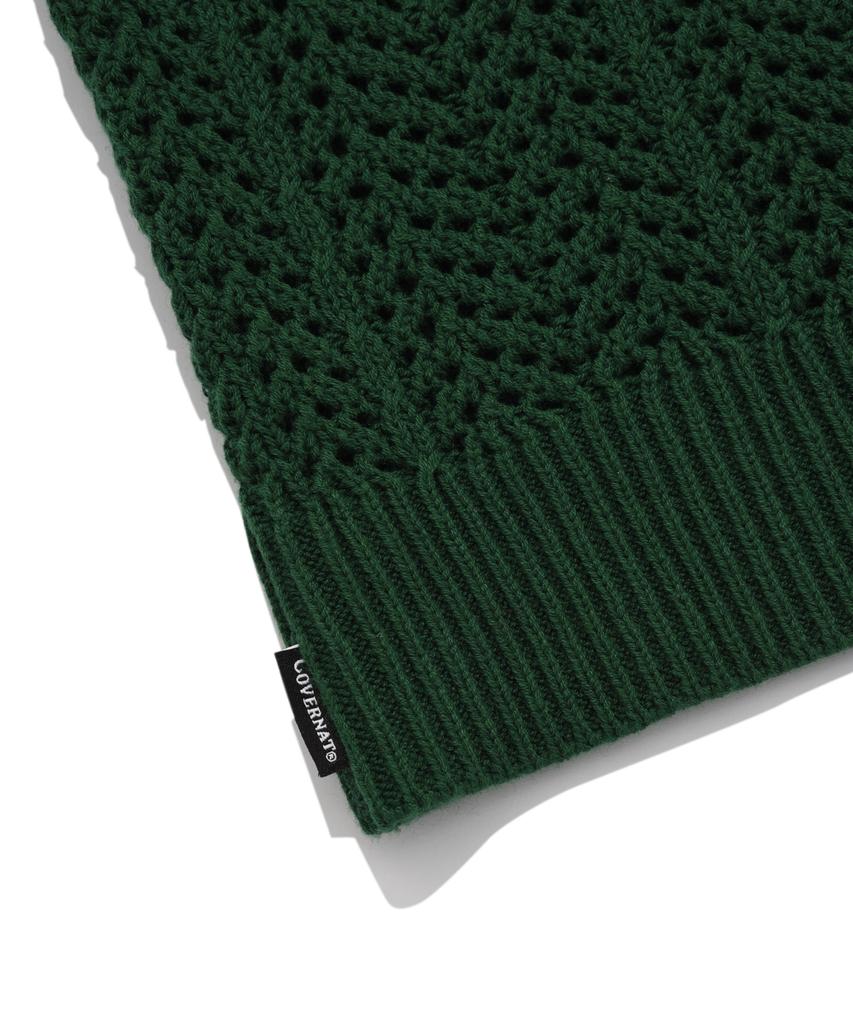 COVERNAT Cable Round Half Knit Green