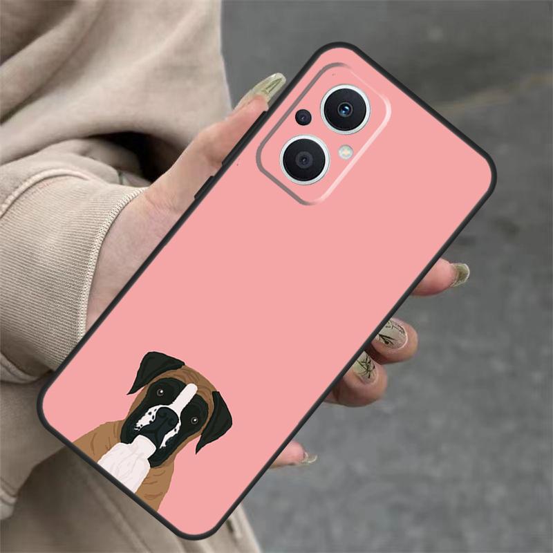 Boxer Dog Case For OPPO Reno 14 10 11 12 13 Pro 11F 12F 13F 14F 7 8 Lite OPPO Find X9 X8 X5 Pro Cover
