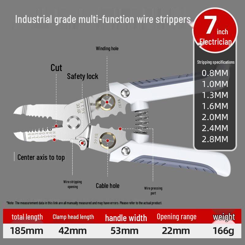 Fukuoka Multi-Functional Automatic Wire Stripper and Crimping Pliers - Industrial Grade Alloy Steel for Electricians