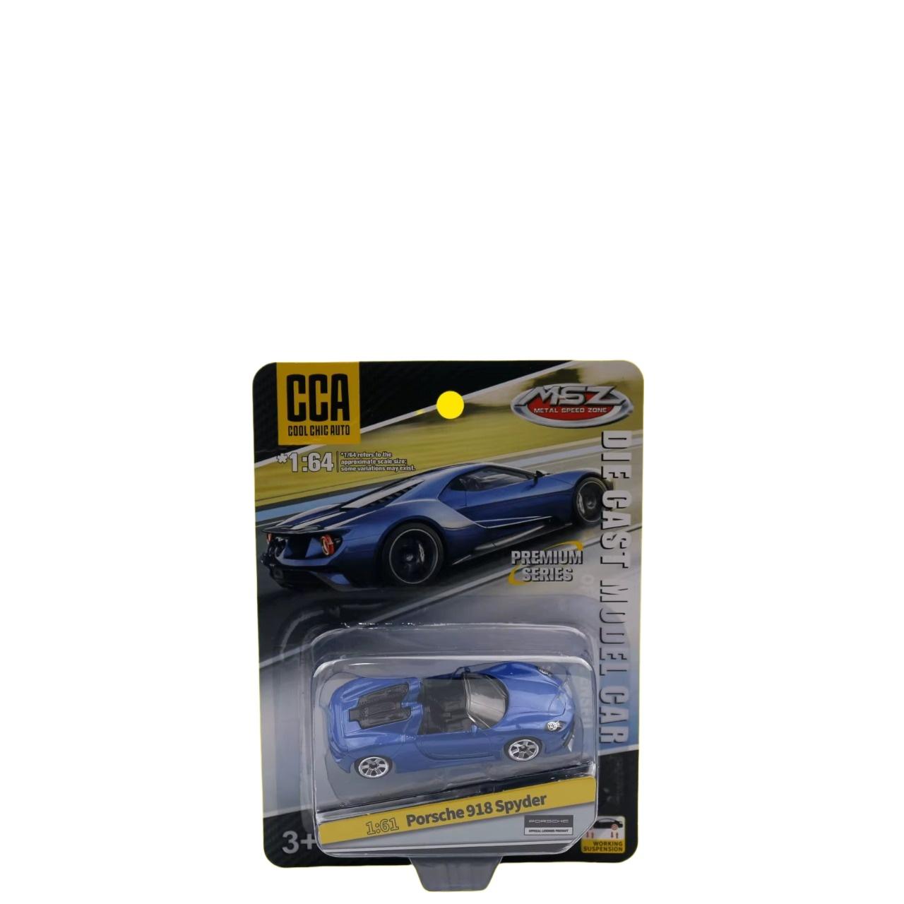Игрушечная модель гоночного автомобиля Porsche 918 Spyder Convertible серии 1/64, литые бесплатные колеса, коллекция подарков для детей и мальчиков синий