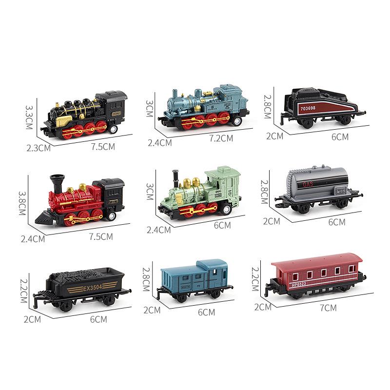 Retro Alloy Steam Train Toy Car Set for Children