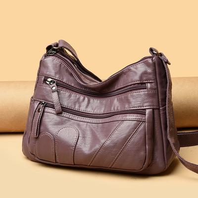 Middle-aged And Elderly Women's Bag Soft Leather Large Capacity Shoulder Crossbody Bag Mother Bag