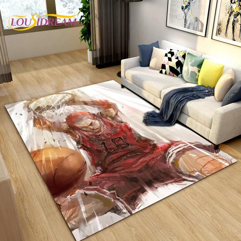 Slam Dunk Japonia Anime Kreskówka Dywan Obszarowy, Dywanik Dywanowy do Salonu Sypialni Sofa Wycieraczka Dekoracja, Mata Podłogowa Antypoślizgowa do Zabawy dla Dzieci