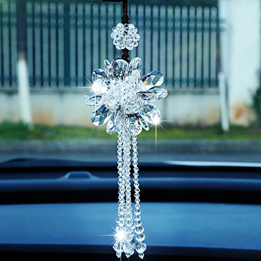 Car Beautiful Rear View Mirror Hanging Ornaments Auto Crystal Pendant Decoration Styling Accessories