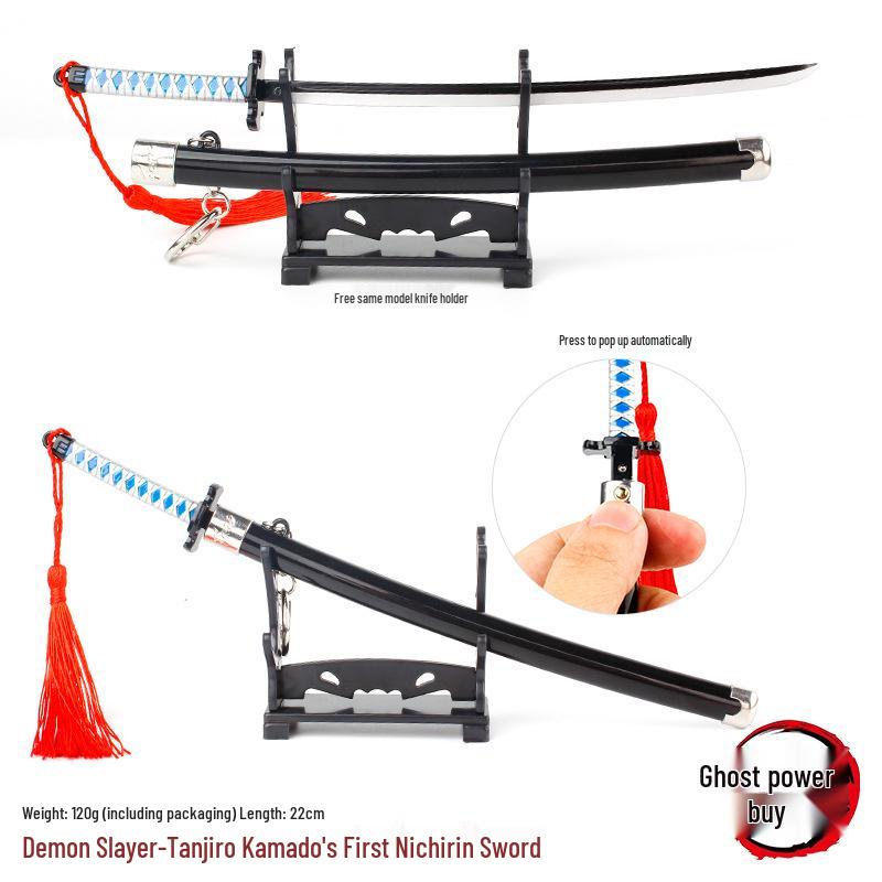 Demon Slayer Wind Pillar Nichirin Blade: Sanemi Shinazugawa & Spring-Loaded Alloy Model Zenitsu Agatsuma/Shinobu Kocho.