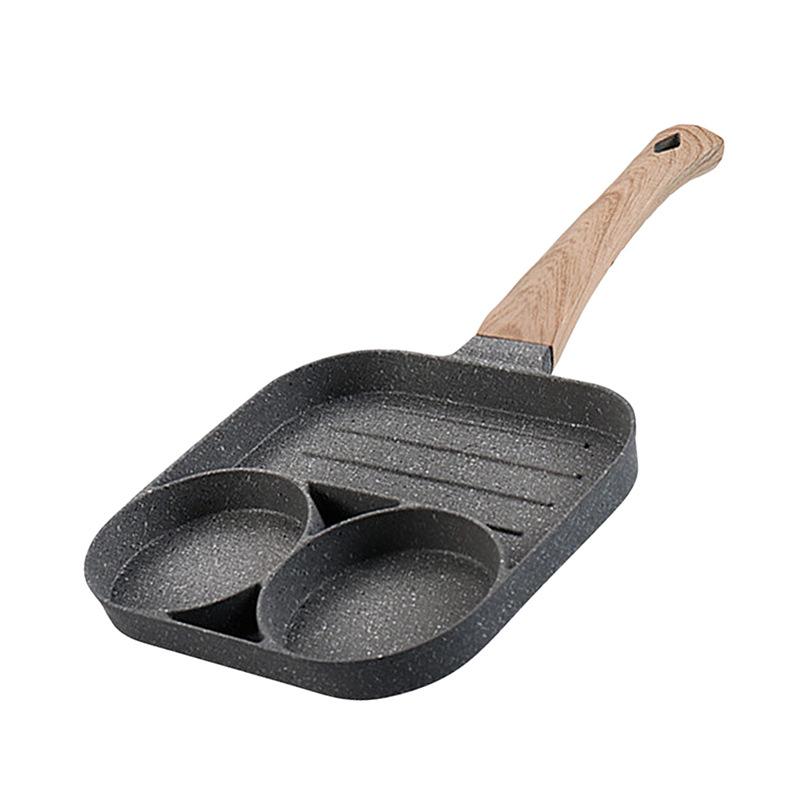 2 Generations of Rice Wheat Stone 3 In 1 Frying Pan Mini Steak Hamburger Pan Non-stick Pan Breakfast Pan Good Quality Spot Bottom 20cm