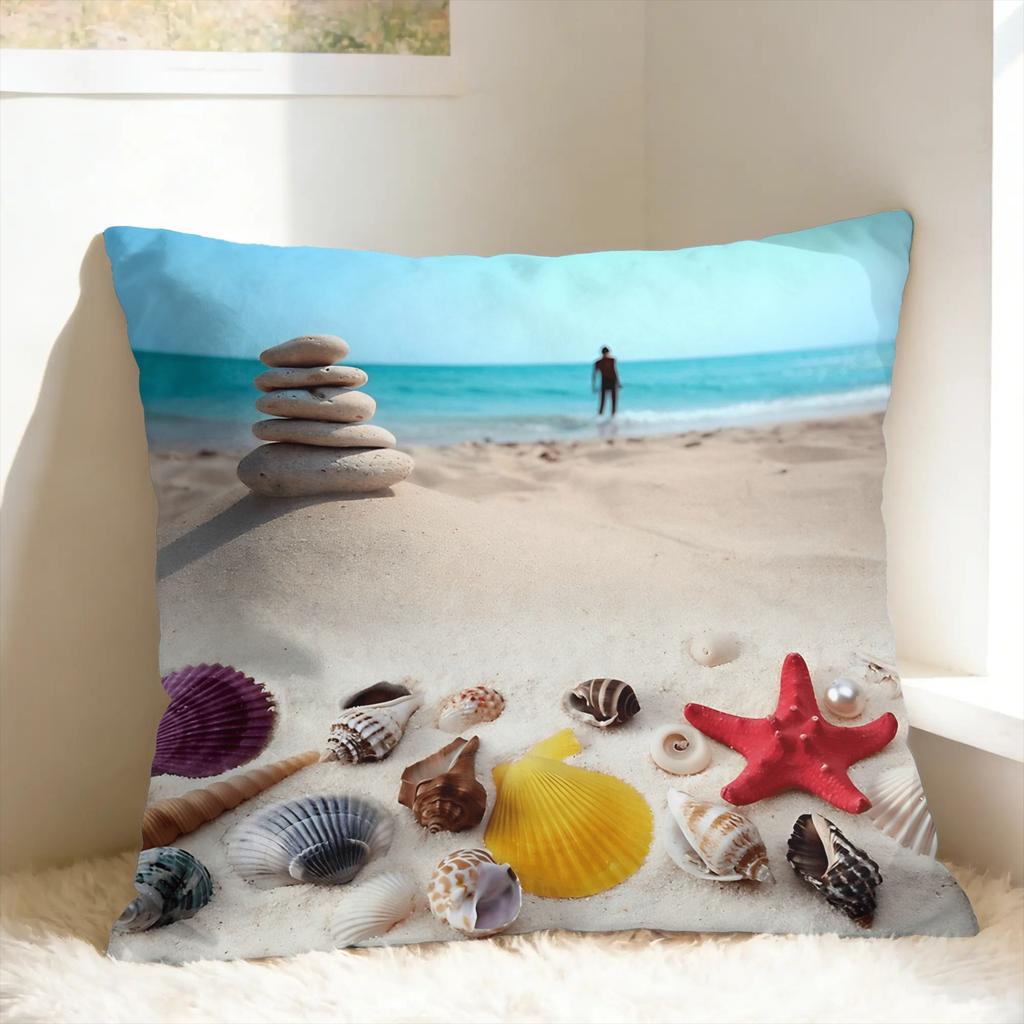 Hot Beach Theme Pillow Cover Custom Cushion Cover Kawaii Pillow Case For Sofa Couch Bed Living Room