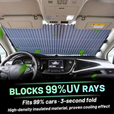 Car Windshield Sunshade, Foldable UV-protective Sun Visor, Suitable for Car Sun Protection and Heat Insulation.