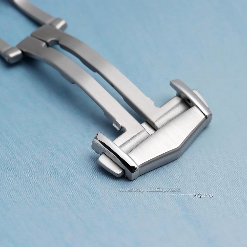 Nerezová přezka na hodinky 18mm 20mm pro řemínek hodinek Omega Univerzální přezka Kovové matné rozkládací tlačítko Skládací přezka