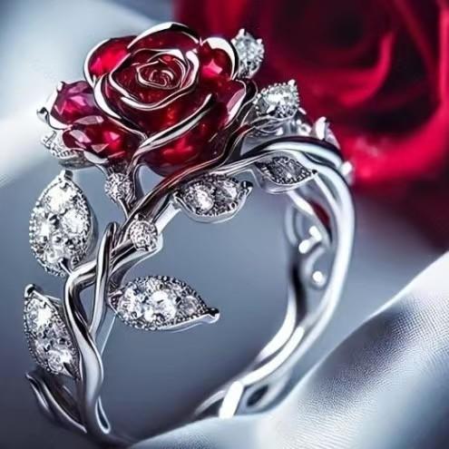 Vintage Flower Sapphire Unique Party Ring Elegant Unique Zircon Hollowed Out Trendy Women's Exquisite Wedding Accessories Gift