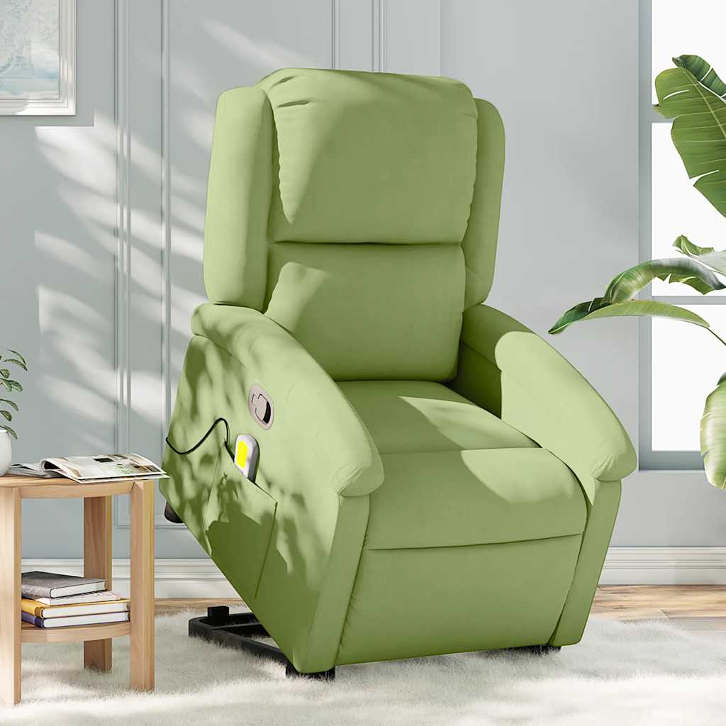 Massage Recliner with Rising Function Light Green Velvet
